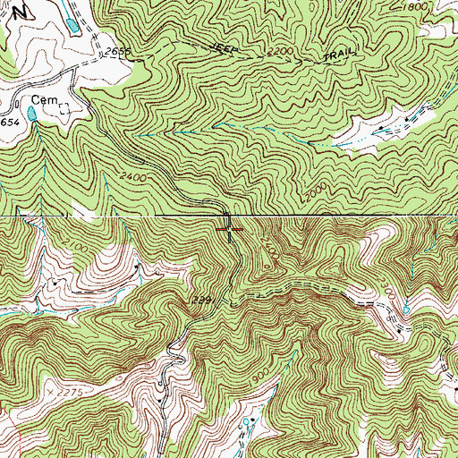 Topographic Map of Greenbrier River District, WV