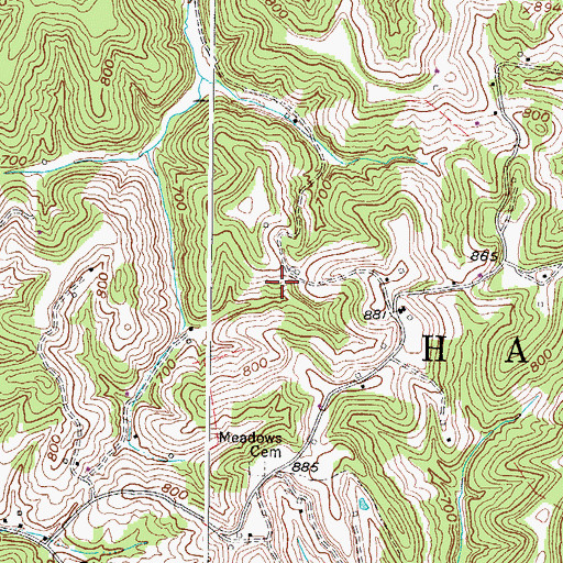 Topographic Map of Hannan District, WV