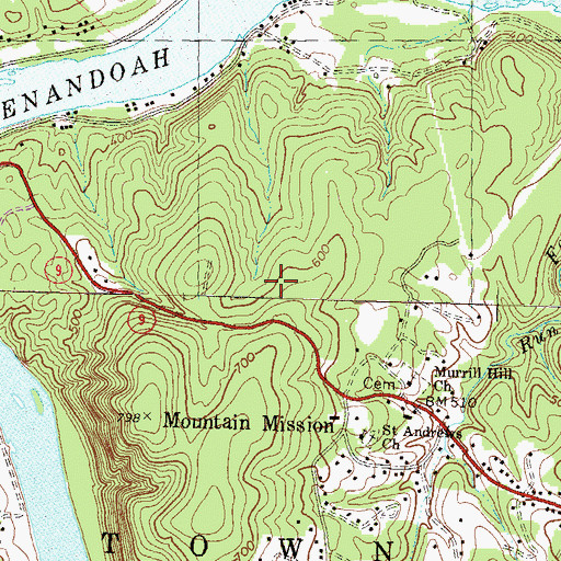 Topographic Map of Harpers Ferry District, WV