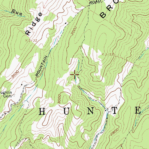 Topographic Map of Huntersville District, WV