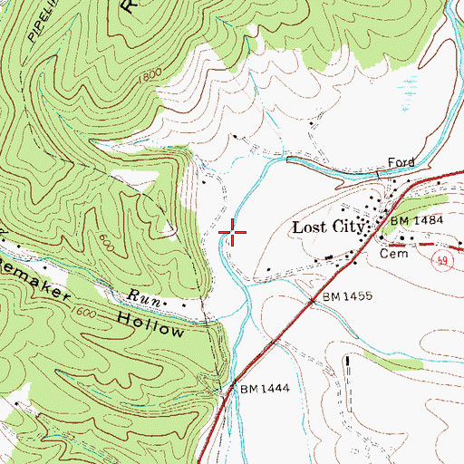 Topographic Map of Lost River District, WV