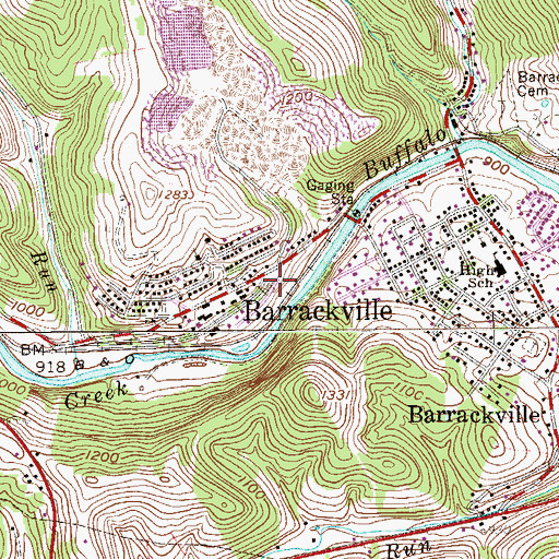 Topographic Map of Middletown District, WV