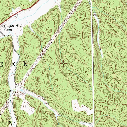 Topographic Map of Mill Creek District, WV