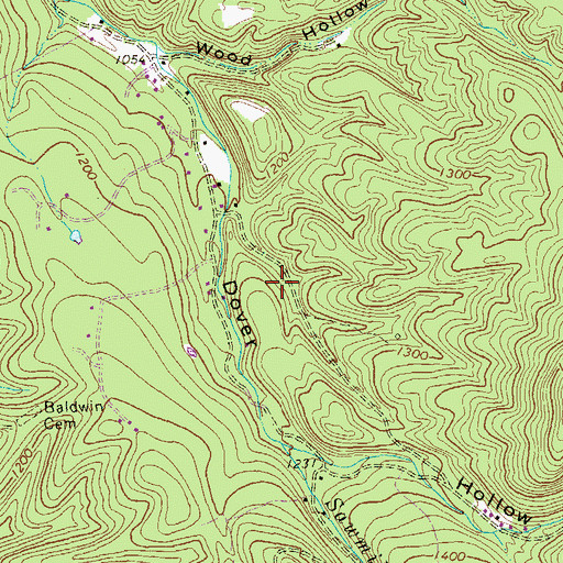 Topographic Map of Moorefield District, WV