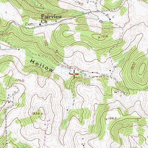 Topographic Map of North District, WV