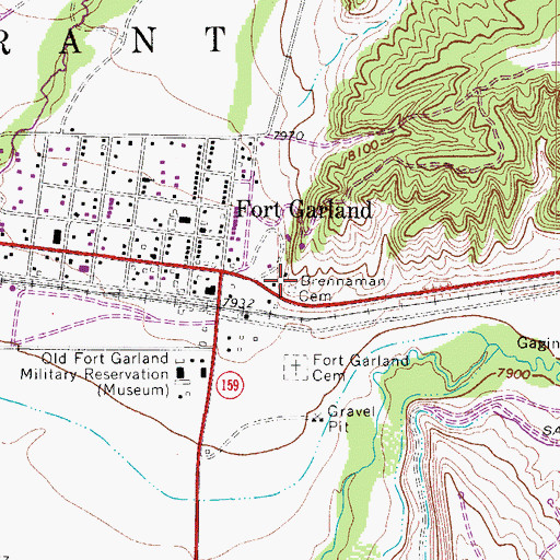 Topographic Map of Brennaman Cemetery, CO