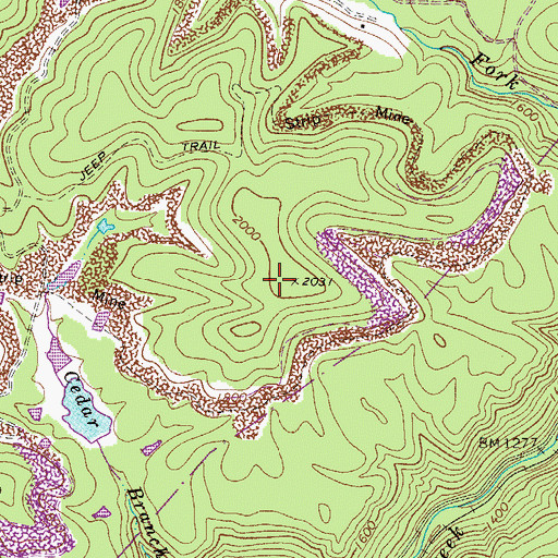 Topographic Map of Plateau District, WV