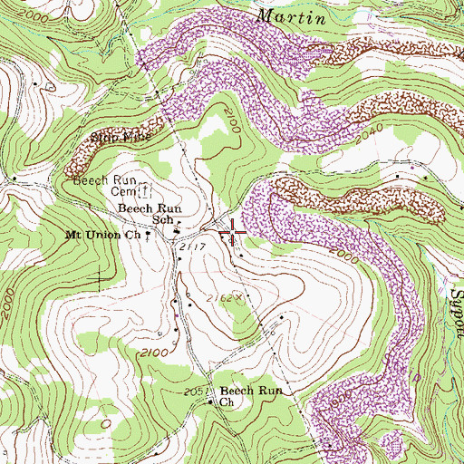 Topographic Map of Pleasant District (historical), WV