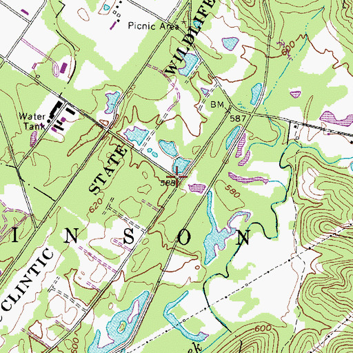 Topographic Map of Robinson District, WV