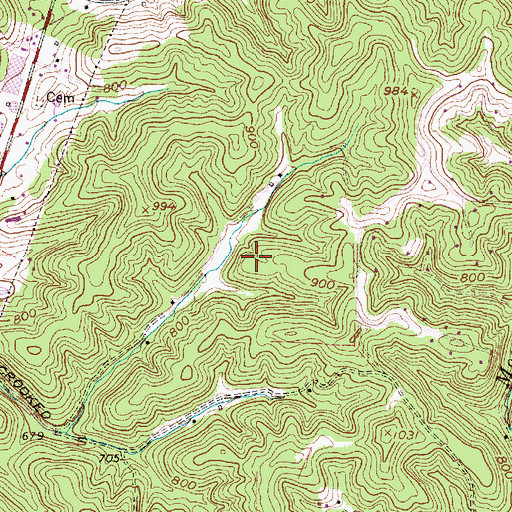 Topographic Map of Scott District, WV
