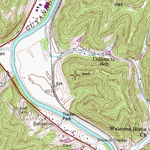Topographic Map of Sheridan District (historical), WV