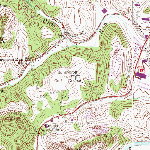 Topographic Map of South Urban District, WV