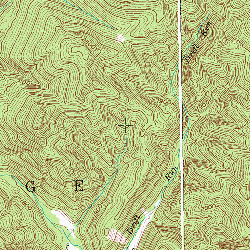 Topographic Map of Saint George District, WV