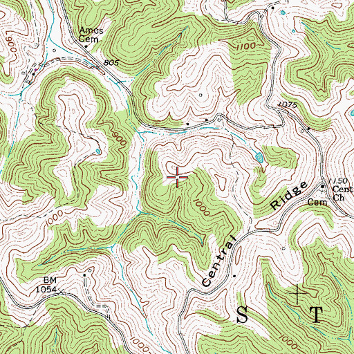 Topographic Map of Steele District, WV