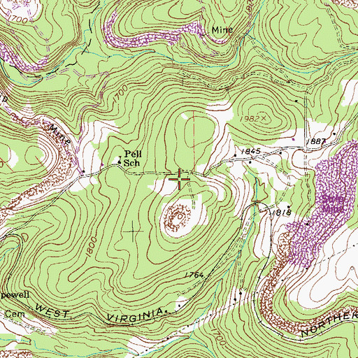 Topographic Map of Third District, WV