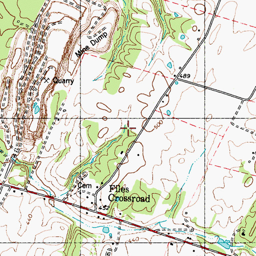 Topographic Map of Tuscarora District, WV