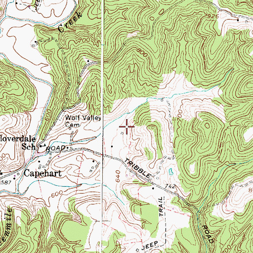 Topographic Map of Union District, WV