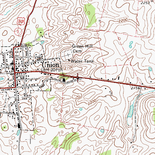 Topographic Map of Union District (historical), WV