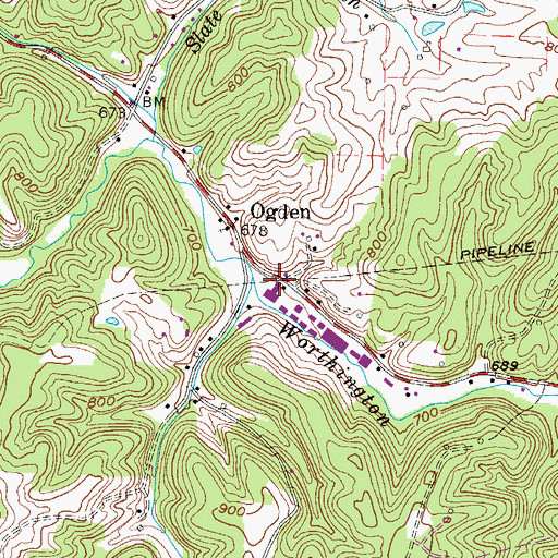 Topographic Map of Union District, WV