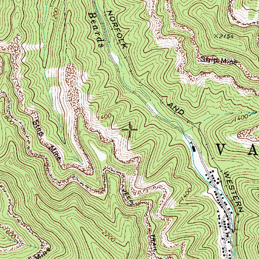 Topographic Map of Valley District, WV