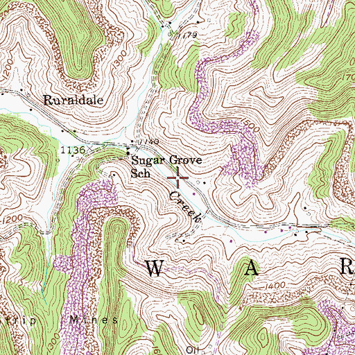 Topographic Map of Warren District (historical), WV