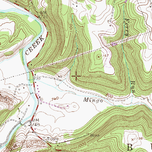 Topographic Map of Wellsburg District, WV