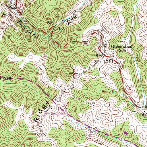 Topographic Map of West District, WV