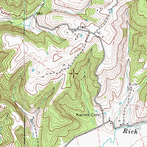 Topographic Map of Western District, WV