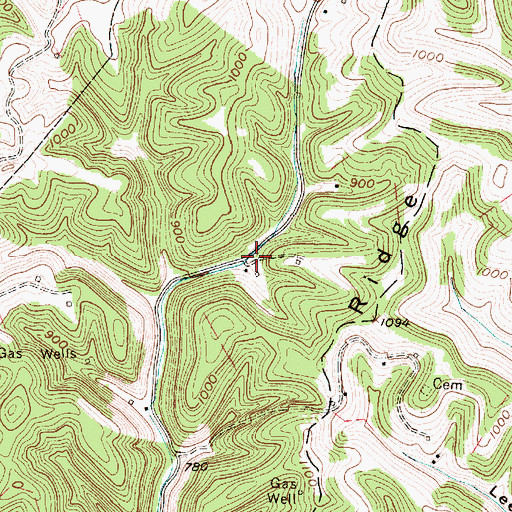 Topographic Map of Western District (historical), WV