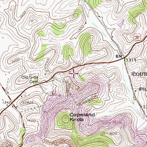 Topographic Map of Western District, WV