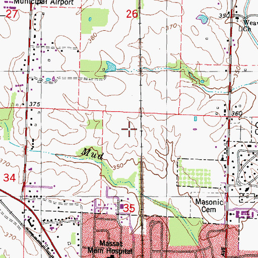 Topographic Map of Adkins Election Precinct, IL