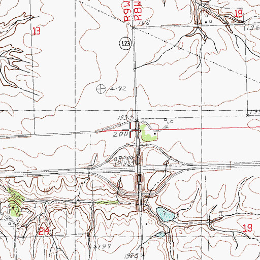 Topographic Map of Alexander Election Precinct, IL