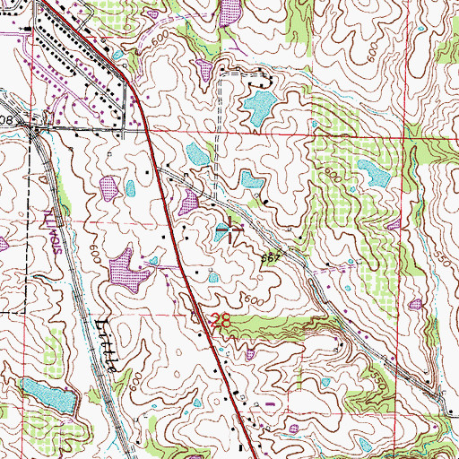 Topographic Map of Anna District 3 Election Precinct, IL