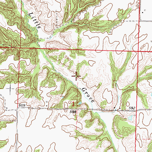 Topographic Map of Atterberry Number 10 Election Precinct, IL