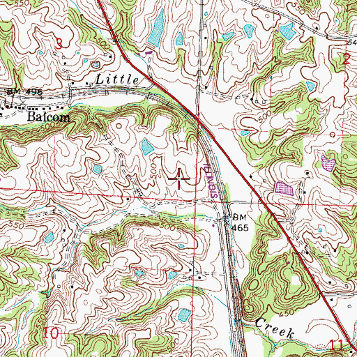 Topographic Map of Balcom Election Precinct, IL