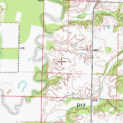 Topographic Map of Beaucoup Election Precinct, IL