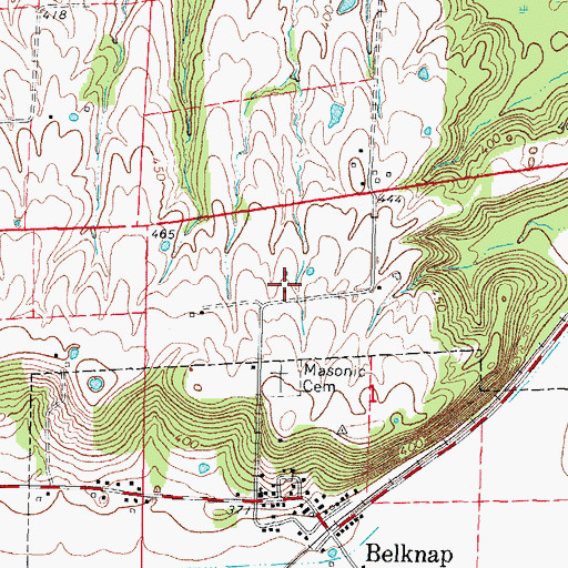 Topographic Map of Belknap Election Precinct, IL