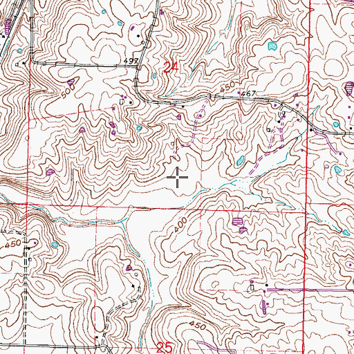 Topographic Map of Benton Election Precinct, IL