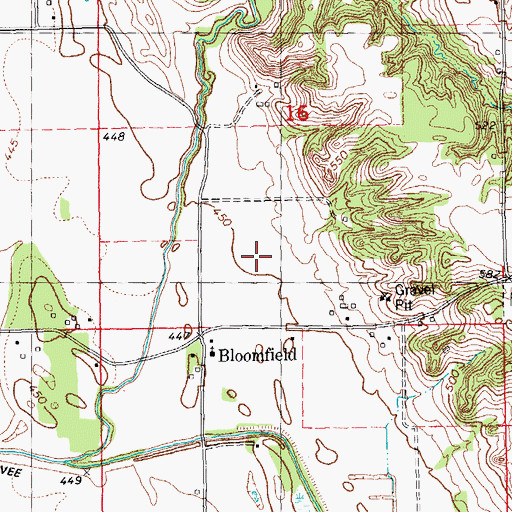Topographic Map of Bloomfield Election Precinct, IL