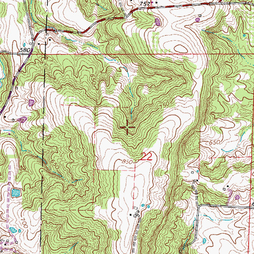 Topographic Map of Cobden District 1 Election Precinct, IL