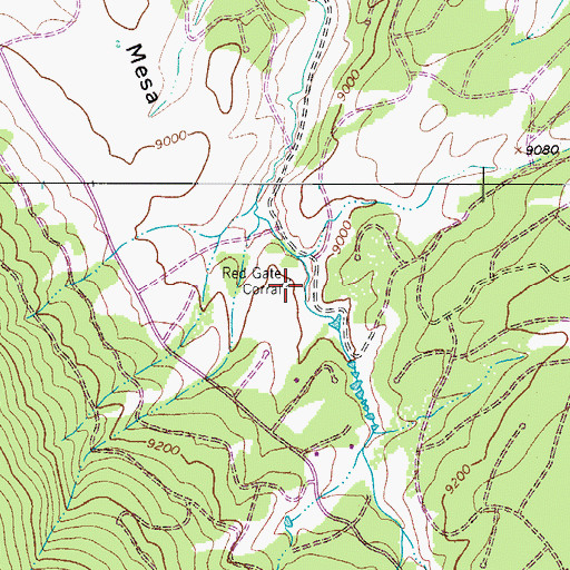 Topographic Map of Red Gate Corral, CO