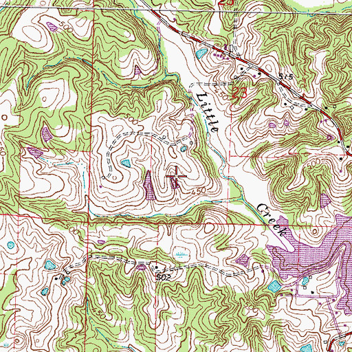 Topographic Map of Dongola District 2 Election Precinct, IL