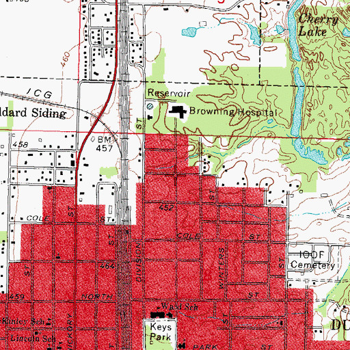 Topographic Map of Du Quoin Number 1 Election Precinct, IL