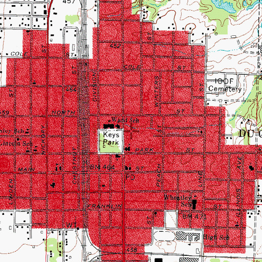 Topographic Map of Du Quoin Number 11 Election Precinct, IL
