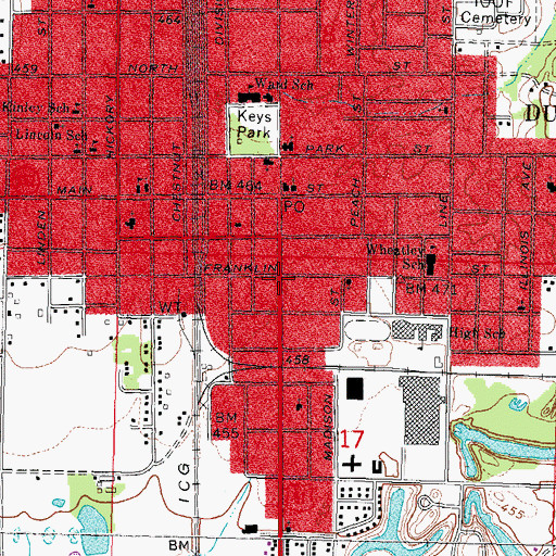 Topographic Map of Du Quoin Number 2 Election Precinct, IL