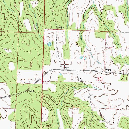 Topographic Map of Eddyville Number 6 Election Precinct, IL