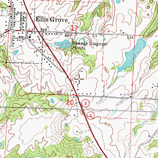 Topographic Map of Ellis Grove Election Precinct, IL
