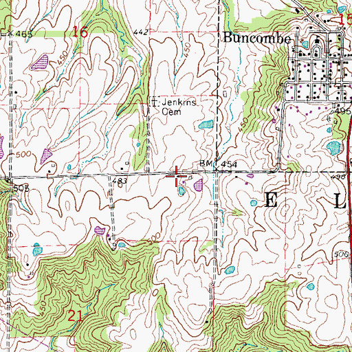 Topographic Map of Elvira Election Precinct, IL