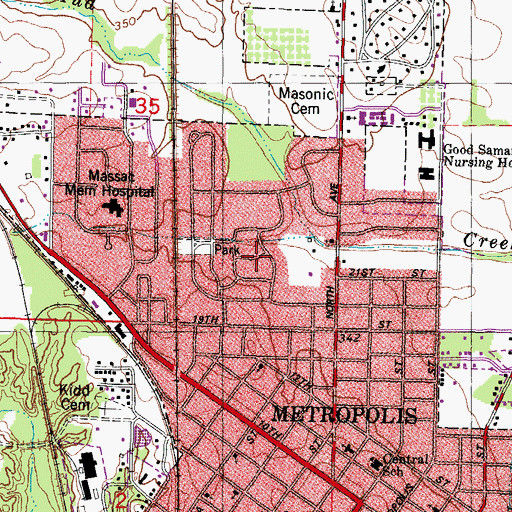 Topographic Map of Franklin Election Precinct, IL