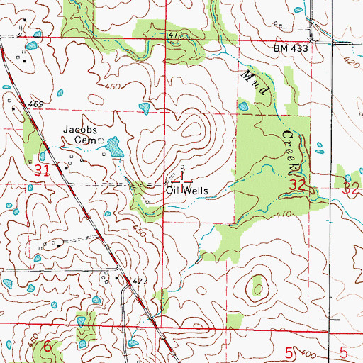 Topographic Map of French Creek Election Precinct, IL